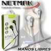 Auricular in ear Ritmo Manos Libres White Netmak NM-RTM-W